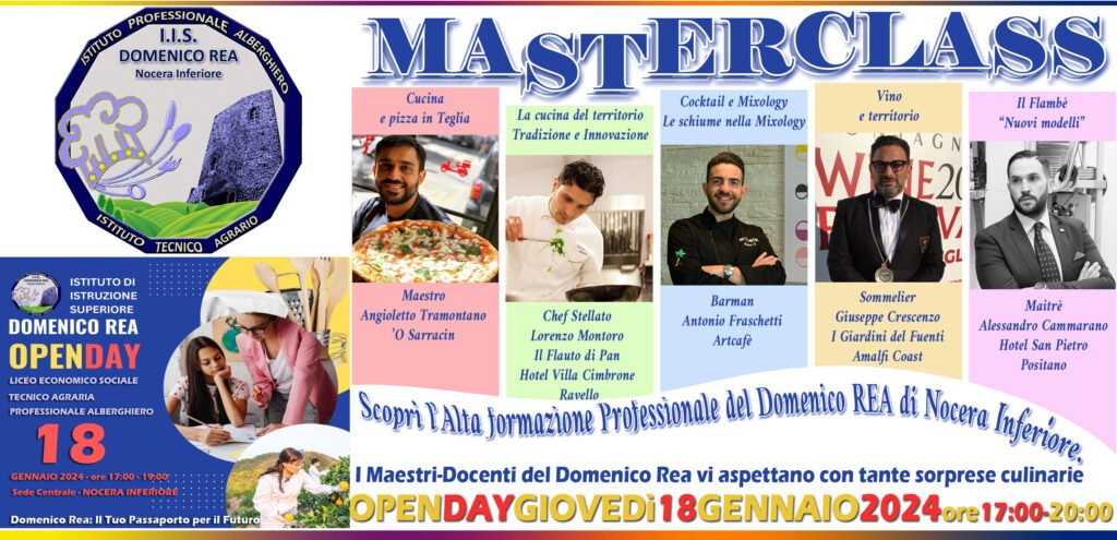Locandina del Masterclass e Openday del 18 gennaio