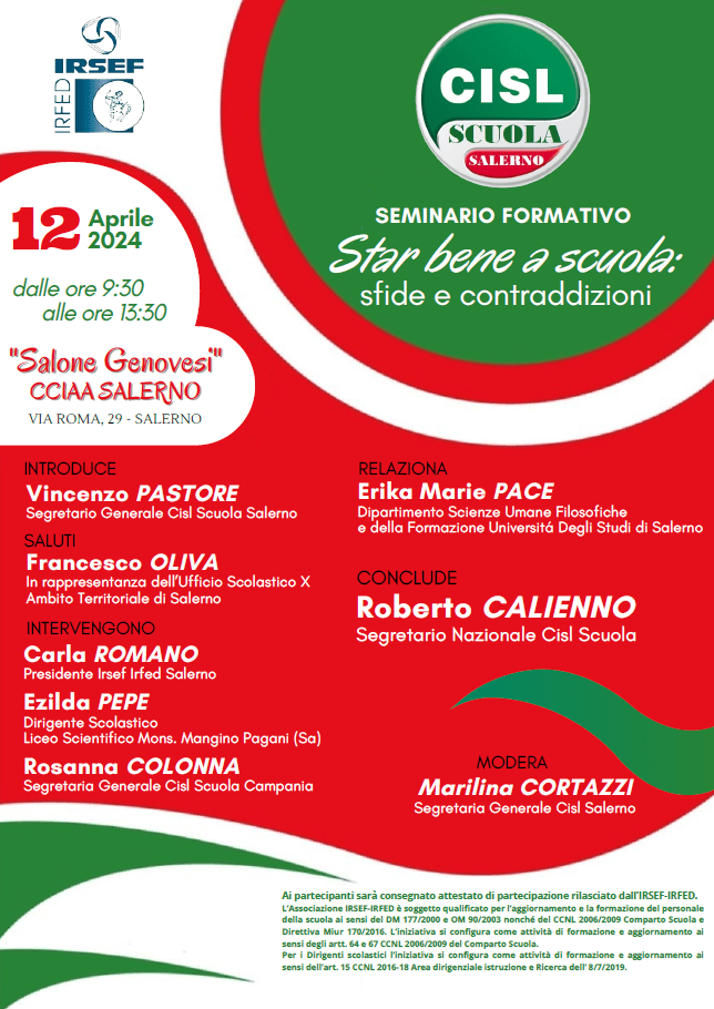 Locandina SEMINARIO FORMATIVO CISL Scuola